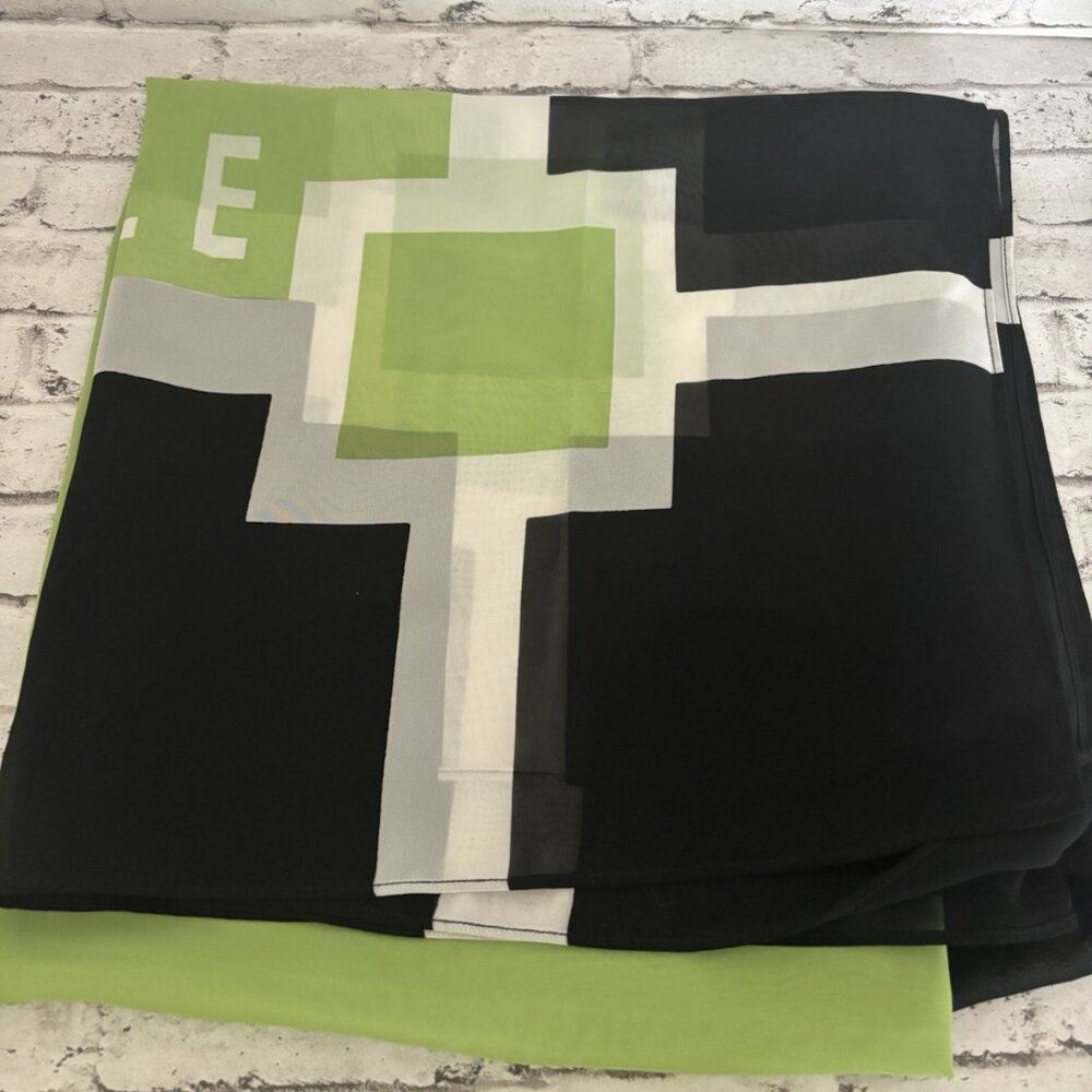Anne Cole Lime Green/Black/White Wrap Shawl
